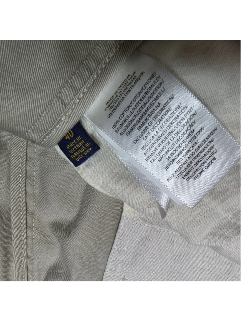 Polo Ralph Lauren Chino Shorts Mens 40 Beige Khaki Relaxed Fit Casual